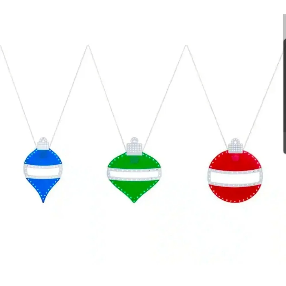 Home Accents‎ Holiday 10 in Twinkling LED Ornaments 3 Pack Yard Decor New